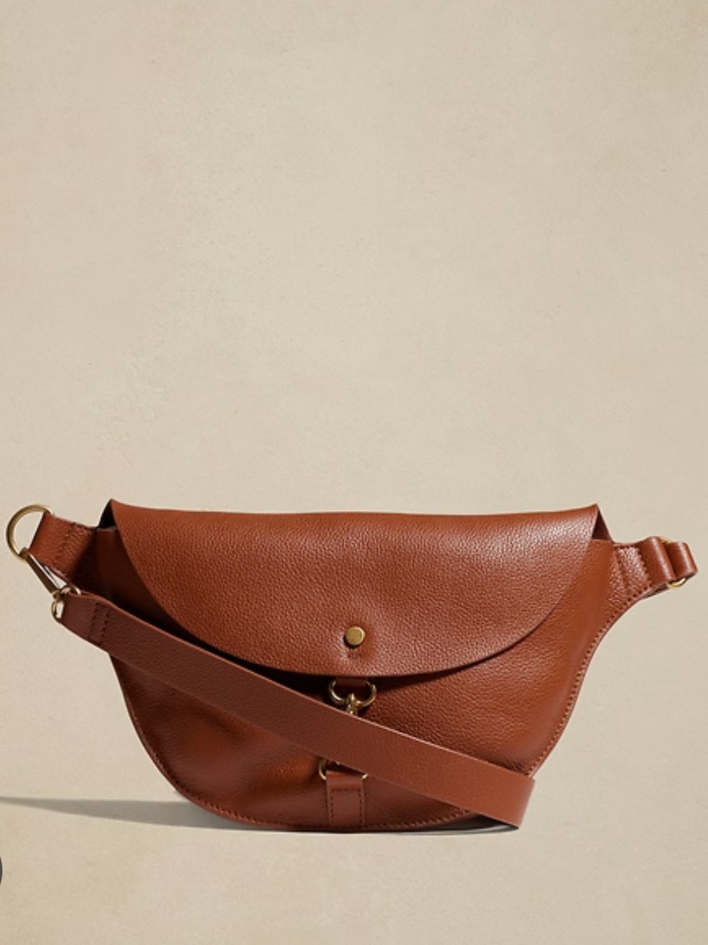 Banana Republic Brown Genuine Leather Crossbody Belt Bag